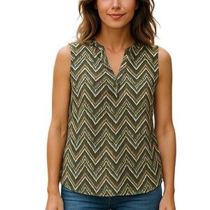 Chevron Patterned Sleeveless Top